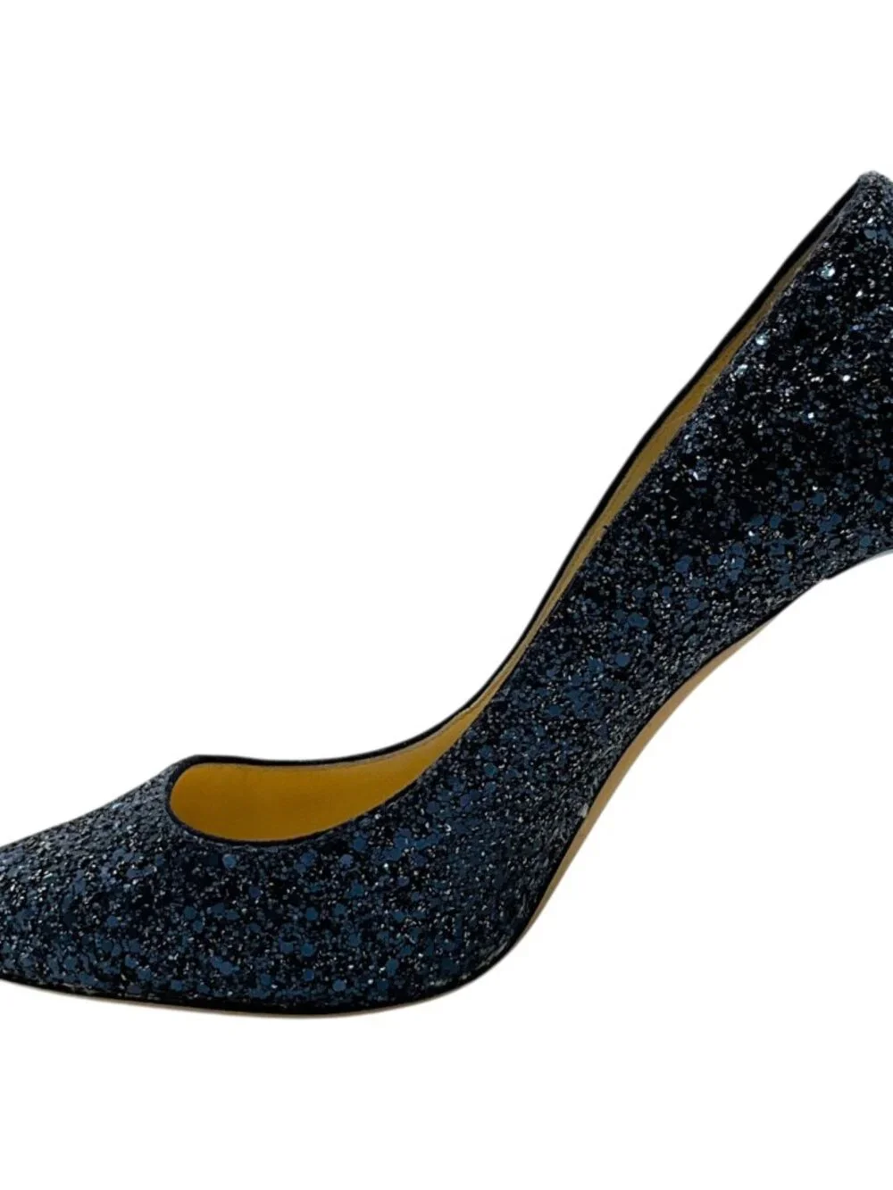 Jimmy Choo Navy Blue Glitter Pumps
